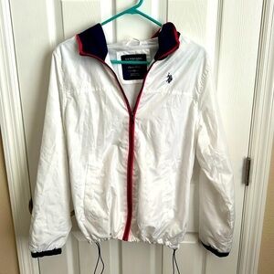 US‎ Polo Assn White Windbreaker Jacket Full Zip Lightweight XL